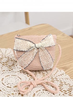 Crochet Mini Bag W/ Lace Ribbon